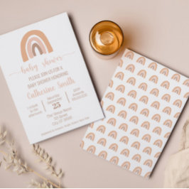 Boho Waterverf Rainbow Terracotta Baby shower Kaart