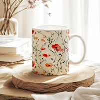 Boho  Waterverf Red Poppy Pattern