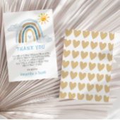 Boho Waterverf Regenboog Baby shower Dank u kaart