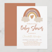 Boho Waterverf Regenboog Baby Shower Kaart (Voorkant / Achterkant)