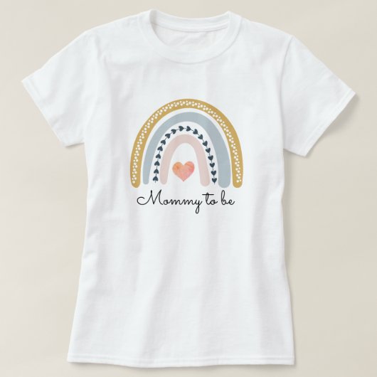 Boho Waterverf regenboog Baby shower mama om te zi T-shirt (Design voorkant)