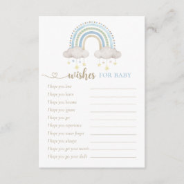 Boho Waterverf Regenboog Baby shower wensen Informatiekaartje