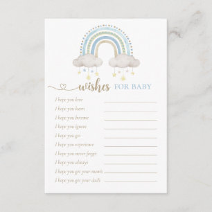 Boho Waterverf Regenboog Baby shower wensen Informatiekaartje