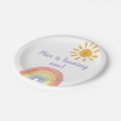 Boho Waterverf regenboog en zon papier Bord (Gekanteld)