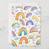 Boho Waterverf Regenboog Genderneutraal Baby showe Kaart (Achterkant)