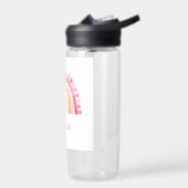 Boho Waterverf Regenboog in Roze gepersonaliseerd Waterfles (Links)