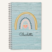 Boho-waterverf regenboog kind gepersonaliseerd not notitieboek (Voorkant)