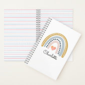 Boho-waterverf regenboog kinder persoonlijke notit notitieboek (Binnen)