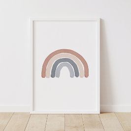 Boho Waterverf Regenboog Kinderkamer Decor Poster