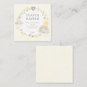 Boho Waterverf Regenboog Luier Raffle Informatiekaartje (Voorkant / Achterkant)