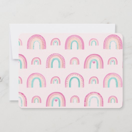 Boho Waterverf Regenboog Meisje Verjaardag Afbeeld Bedankkaart (Achterkant)