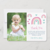 Boho Waterverf Regenboog Meisje Verjaardag Afbeeld Bedankkaart (Voorkant)