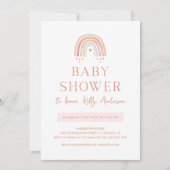 Boho Waterverf Regenboog met harten Baby shower Kaart (Voorkant)