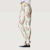 Boho Waterverf Regenboog Pastel Bloem Leggings (Links)