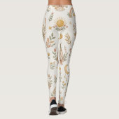 Boho Waterverf Regenboog Pastel Bloem Leggings (Achterkant)