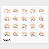 Boho Waterverf regenboog zon dank u Ronde Sticker (Vel)
