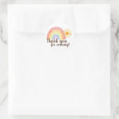 Boho Waterverf regenboog zon dank u Ronde Sticker (Tas)