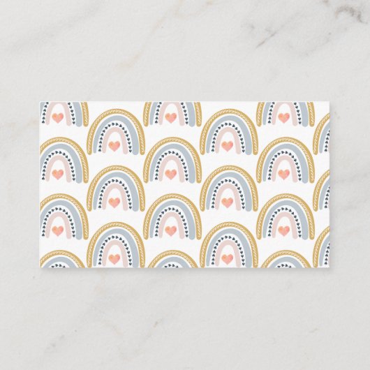 Boho Waterverf regenboogboeken voor Baby Informatiekaartje (Achterkant)