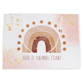 Boho waterverf regenboogdag groot cadeauzakje (Voorkant)