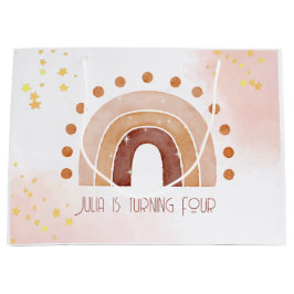 Boho waterverf regenboogdag groot cadeauzakje