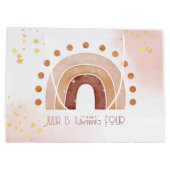 Boho waterverf regenboogdag groot cadeauzakje (Achterkant)