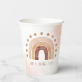 Boho waterverf regenboogdag papieren bekers (Achterkant)