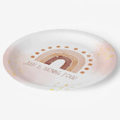 Boho waterverf regenboogdag papieren bordje (Gekanteld)