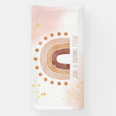 Boho waterverf regenboogdag spandoek (Verticaal)