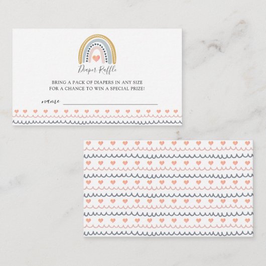 Boho Waterverf regenboogschieten voor Baby Informatiekaartje (Voorkant / Achterkant)