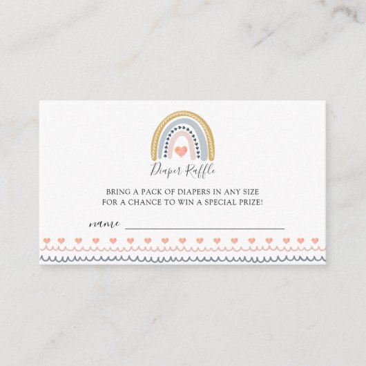 Boho Waterverf regenboogschieten voor Baby Informatiekaartje (Voorkant)