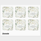 Boho waterverf rode en roze rozen Bruidsdouche Vierkante Sticker (Vel)