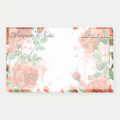 Boho Waterverf rode rozen 10" x 6" Post-it® Notes (Voorkant)