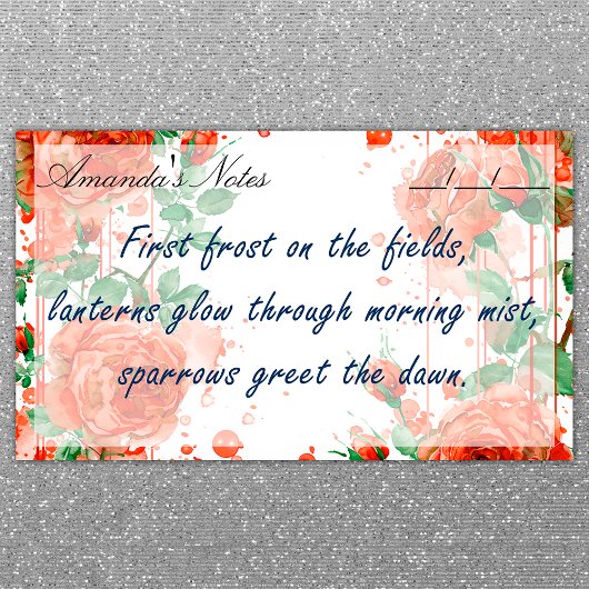 Boho Waterverf rode rozen 10" x 6" Post-it® Notes