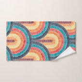 Boho Waterverf Rood Blauwgroen Sinaasappel Regenbo Bad Handdoek (Handdoek)