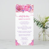 Boho Waterverf Roses Wedding Menu (Staand voorkant)