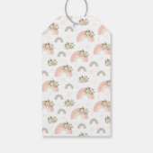 Boho Waterverf Roze Bloemen Regenboog Gift Label Cadeaulabel (Achterkant)