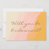 Boho Waterverf Roze Gele Bridesmaïde Voorstel (Voorkant)
