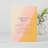 Boho Waterverf Roze Gele repetitie Dinner Kaart (Staand voorkant)