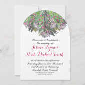 Boho Waterverf Roze Paarse Groene Floral Wedding Kaart (Voorkant)