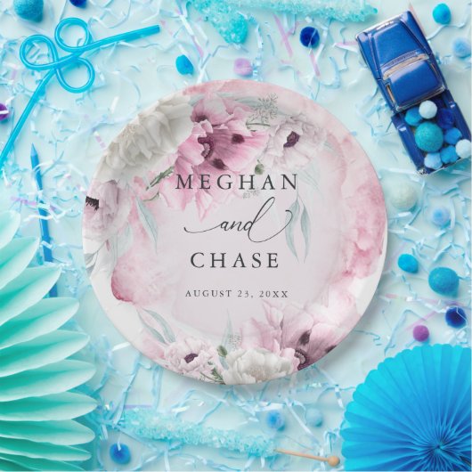 BOHO Waterverf Roze Papierpapier Bord (Feest)