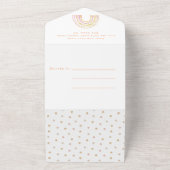 Boho Waterverf roze regenboog meisje Baby shower All In One Uitnodiging (Buitenkant)