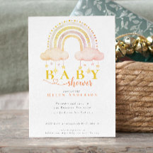 Boho Waterverf roze regenboog meisje Baby shower