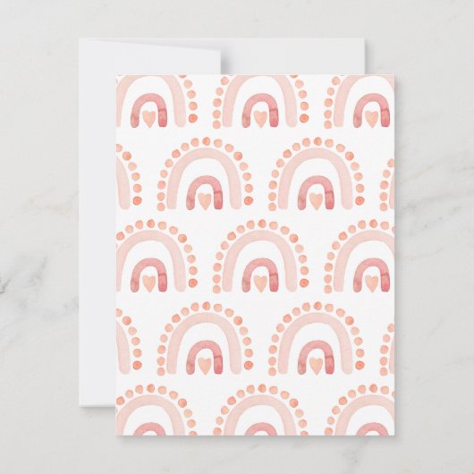 Boho Waterverf Roze Regenboogmeisje Notitiekaartje (Achterkant)