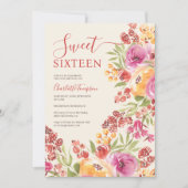 Boho Waterverf Roze Terracotta Bloemen Zoet 16 Kaart (Voorkant)