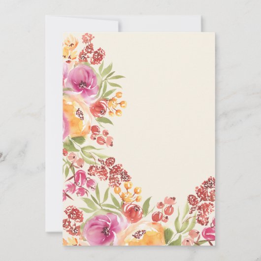 Boho Waterverf Roze Terracotta Bloemen Zoet 16 Kaart (Achterkant)