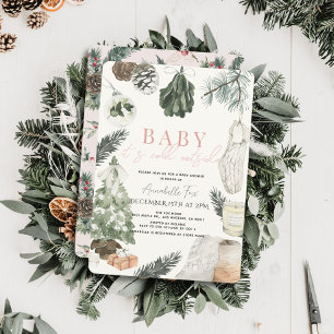 Boho Waterverf Roze Vakantie Meisje Baby shower Kaart
