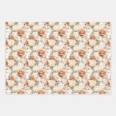 Boho waterverf salie groen en terracotta rozen inpakpapier vel (Voorkant 2)