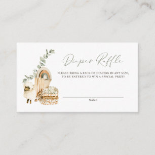 Boho Waterverf Sheep Eucalyptus Diaper Informatiekaartje