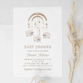 Boho Waterverf Sheep Mobile | neutraal Baby shower Kaart