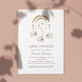 Boho Waterverf Sheep Mobile | neutraal Baby shower Kaart